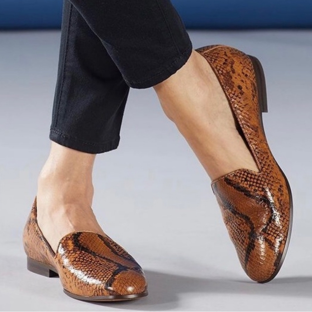 Vionic Brown Snake Print Loafers